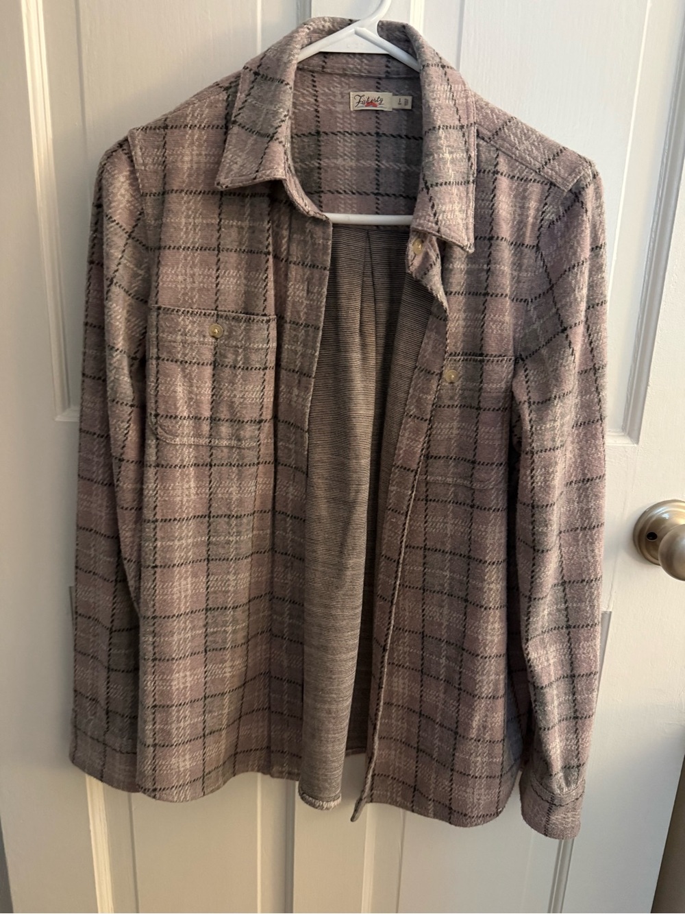 Faherty Mauve Plaid Shacket Jacket - Women's